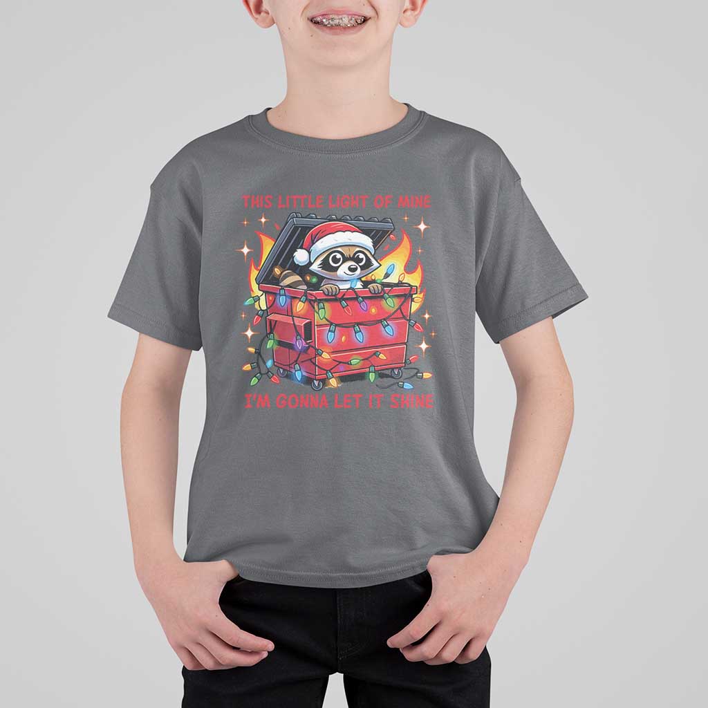 Funny Christmas T Shirt For Kid This Little Light Of Mine Lil Dumpster Fire - Wonder Print Shop
