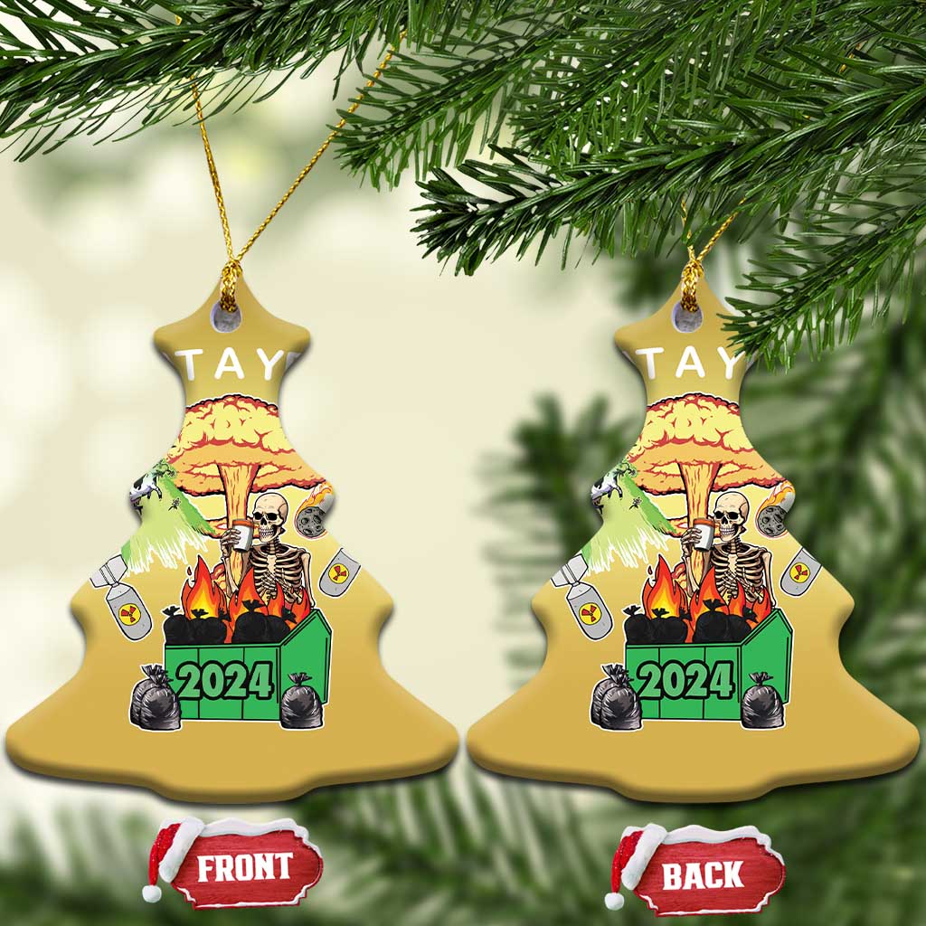 Funny Christmas What A Year Dumpster Fire Christmas Ornament - Wonder Print Shop