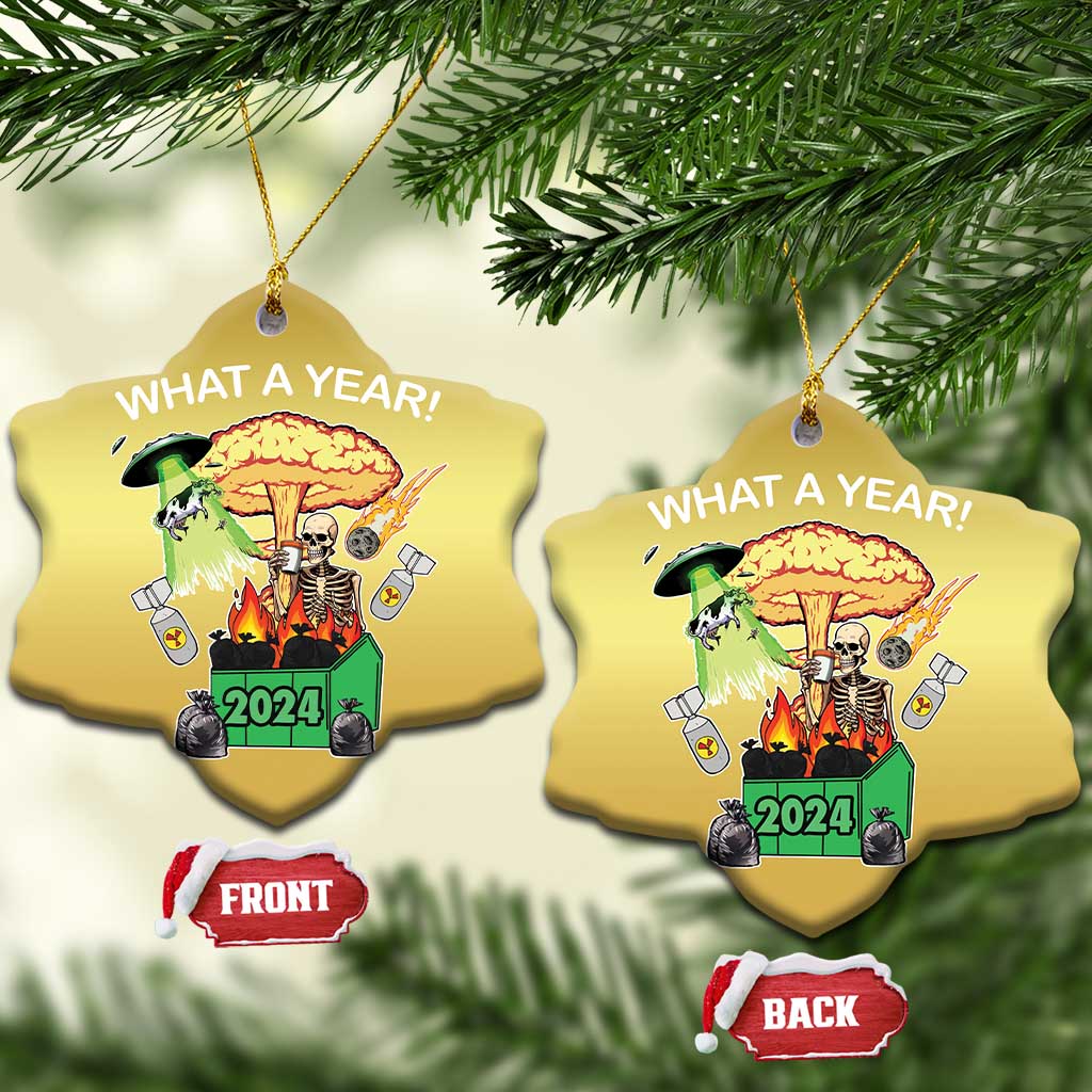Funny Christmas What A Year Dumpster Fire Christmas Ornament - Wonder Print Shop