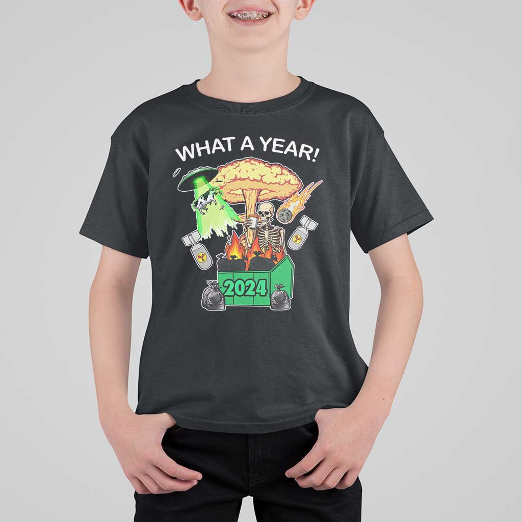 Funny Christmas What A Year Dumpster Fire T Shirt For Kid - Wonder Print Shop