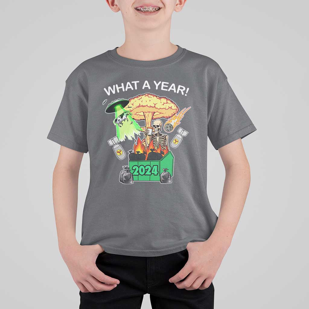 Funny Christmas What A Year Dumpster Fire T Shirt For Kid - Wonder Print Shop