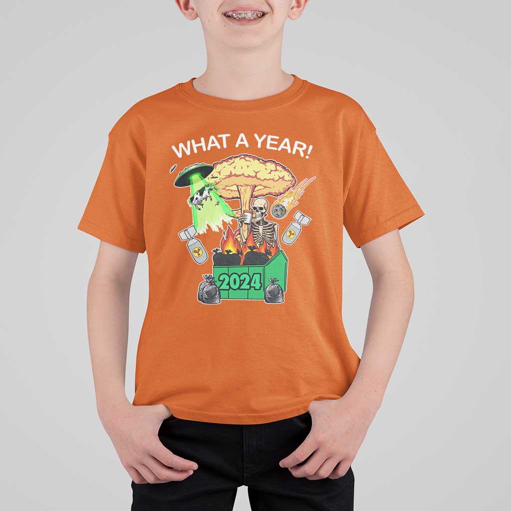 Funny Christmas What A Year Dumpster Fire T Shirt For Kid - Wonder Print Shop
