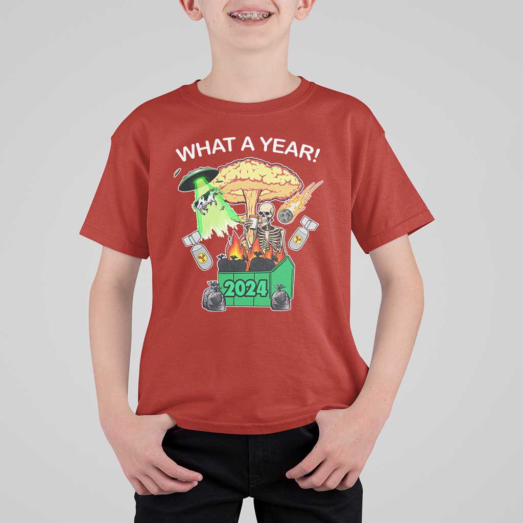 Funny Christmas What A Year Dumpster Fire T Shirt For Kid - Wonder Print Shop
