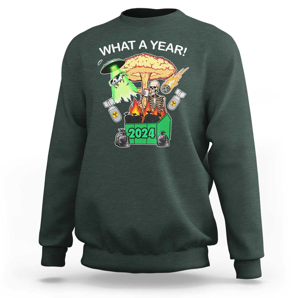 Funny Christmas What A Year Dumpster Fire Sweatshirt - Wonder Print Shop