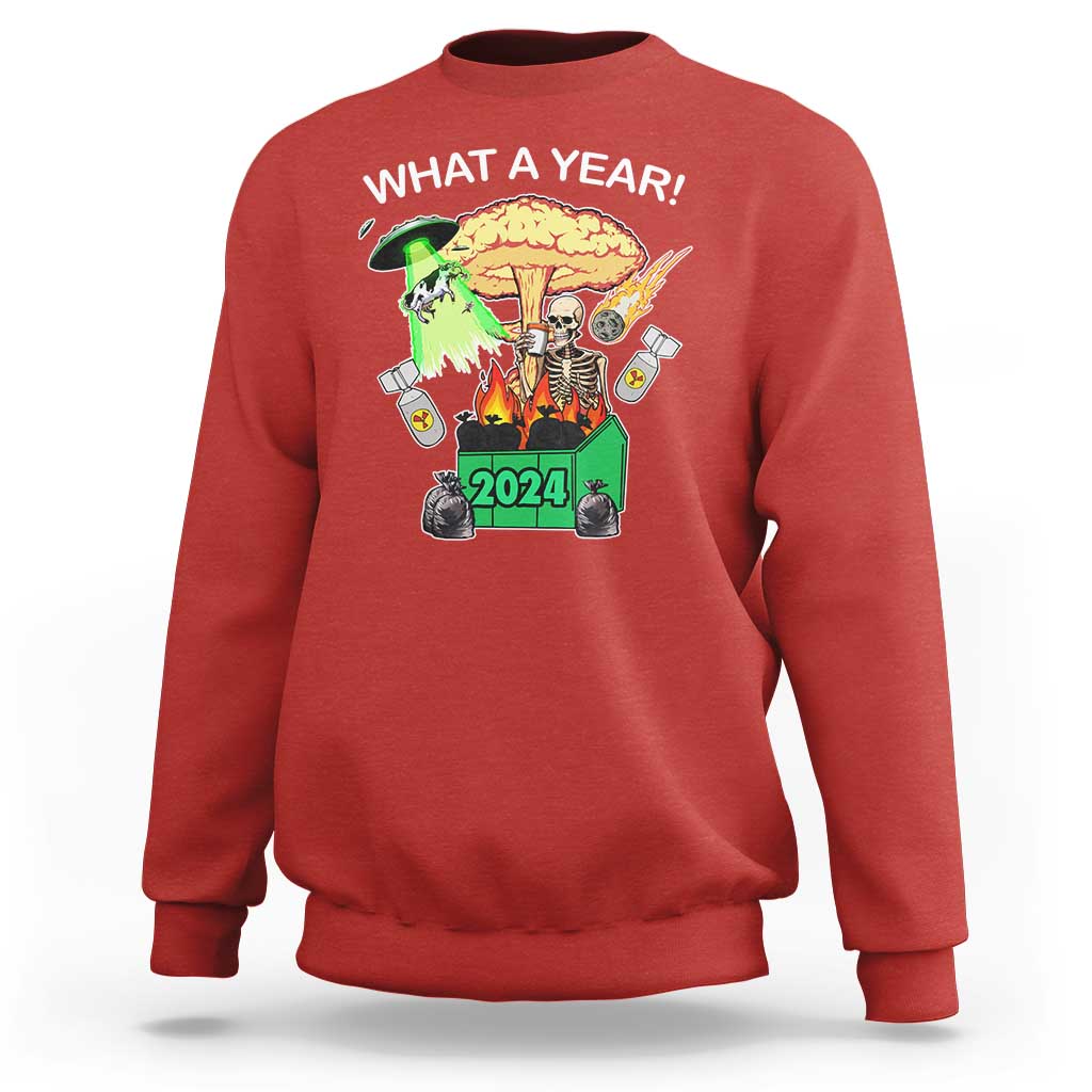 Funny Christmas What A Year Dumpster Fire Sweatshirt - Wonder Print Shop