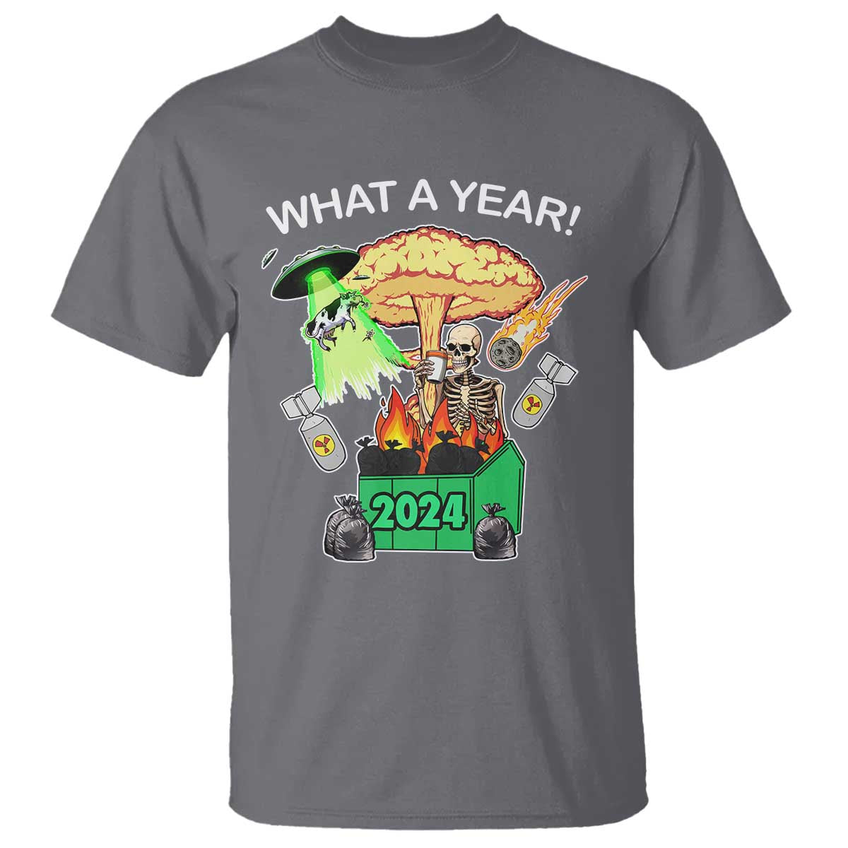 Funny Christmas What A Year Dumpster Fire T Shirt - Wonder Print Shop