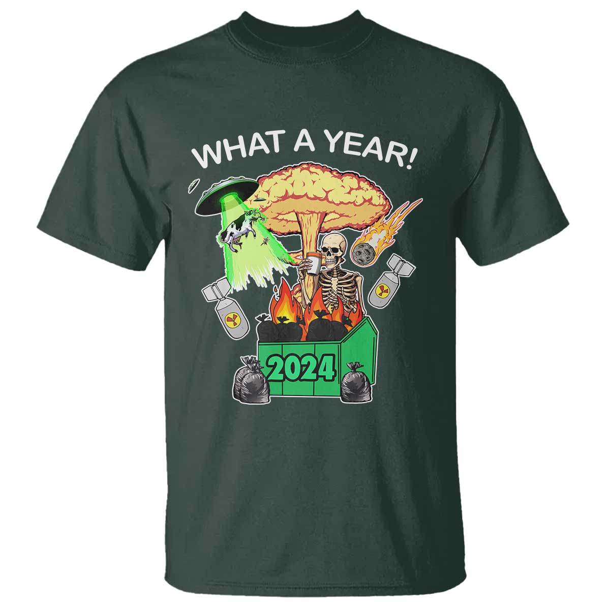 Funny Christmas What A Year Dumpster Fire T Shirt - Wonder Print Shop