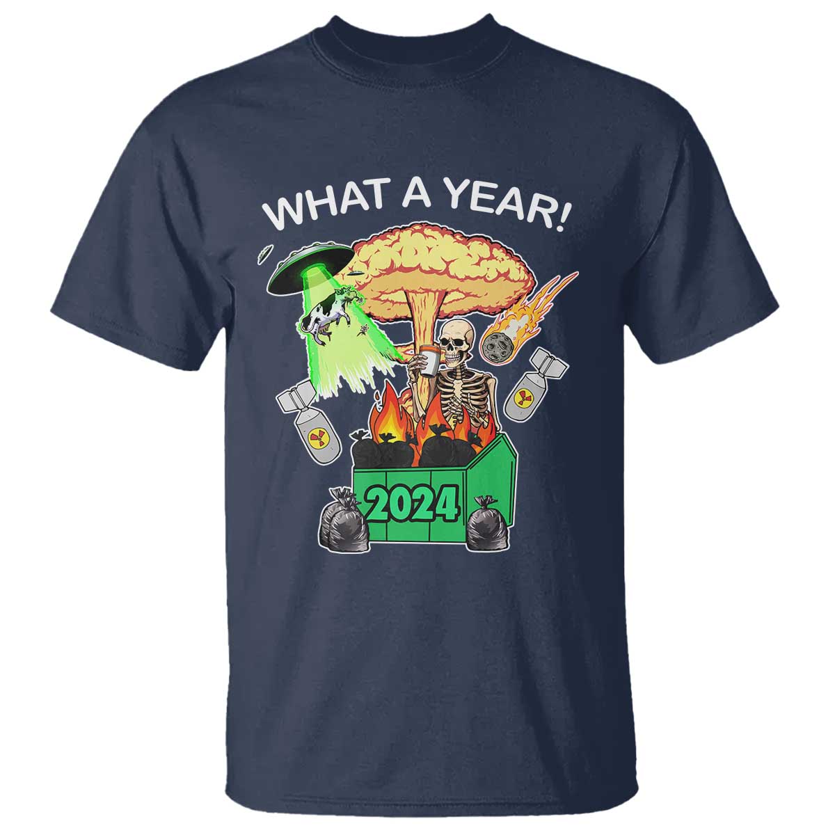 Funny Christmas What A Year Dumpster Fire T Shirt - Wonder Print Shop