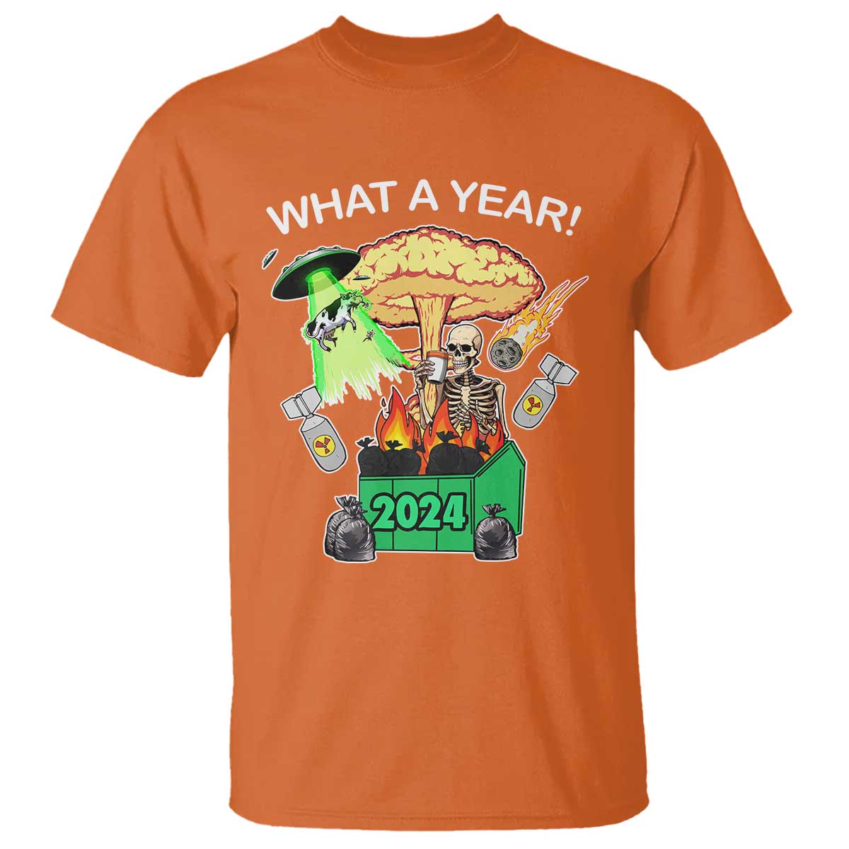 Funny Christmas What A Year Dumpster Fire T Shirt - Wonder Print Shop