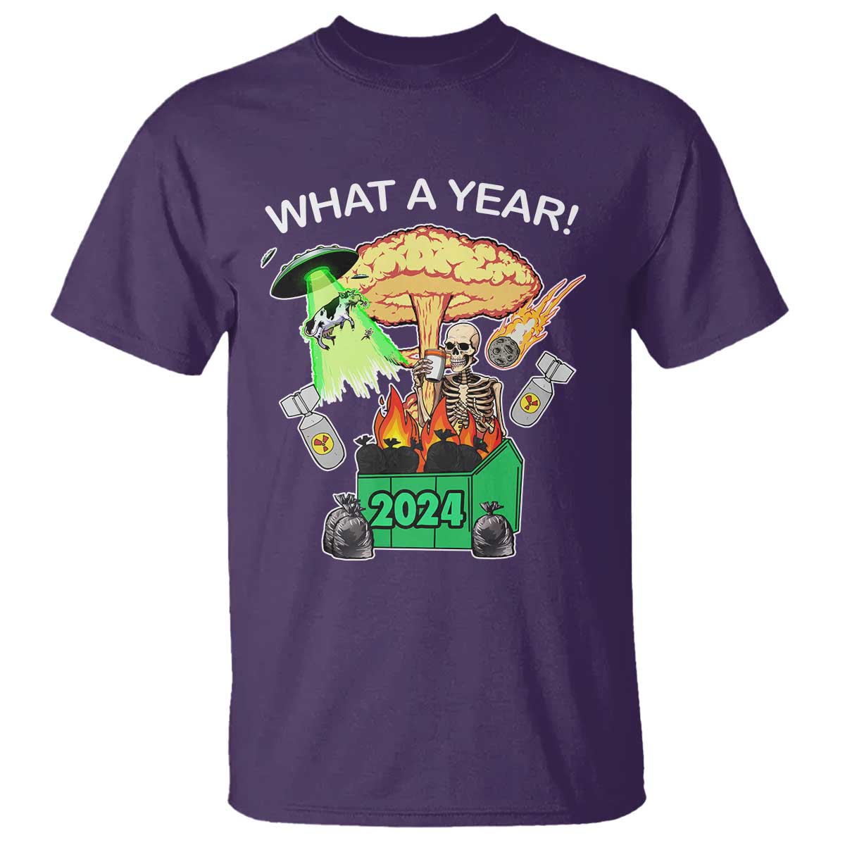 Funny Christmas What A Year Dumpster Fire T Shirt - Wonder Print Shop