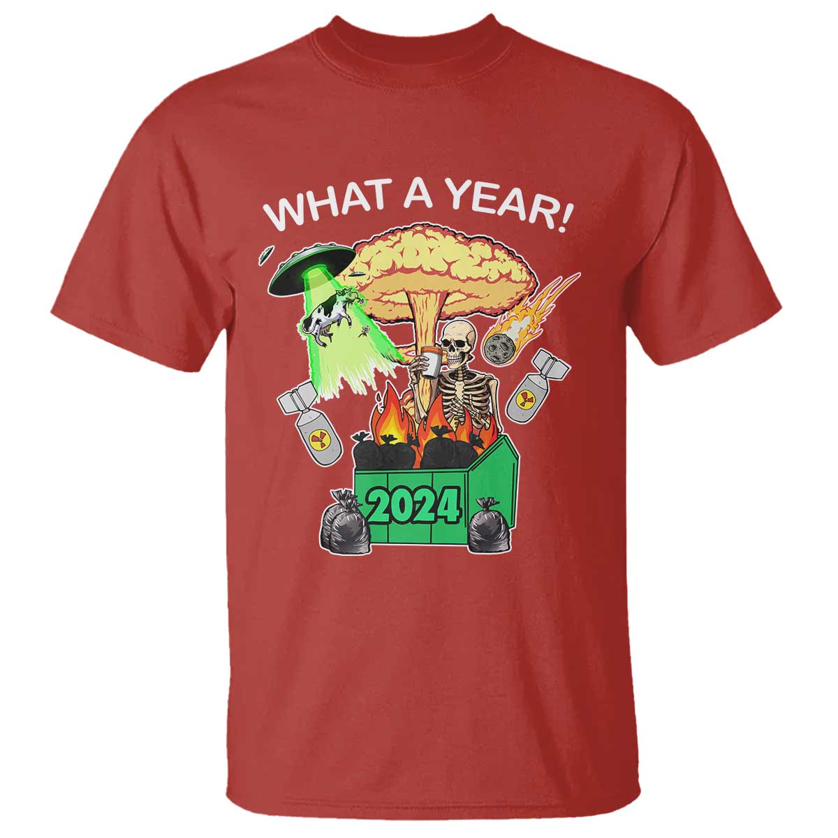 Funny Christmas What A Year Dumpster Fire T Shirt - Wonder Print Shop