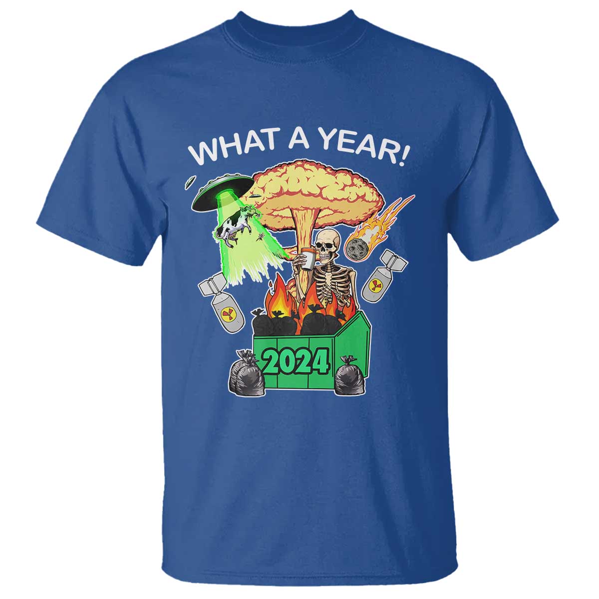 Funny Christmas What A Year Dumpster Fire T Shirt - Wonder Print Shop