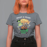 Funny Christmas What A Year Dumpster Fire T Shirt For Women - Wonder Print Shop