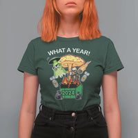 Funny Christmas What A Year Dumpster Fire T Shirt For Women - Wonder Print Shop