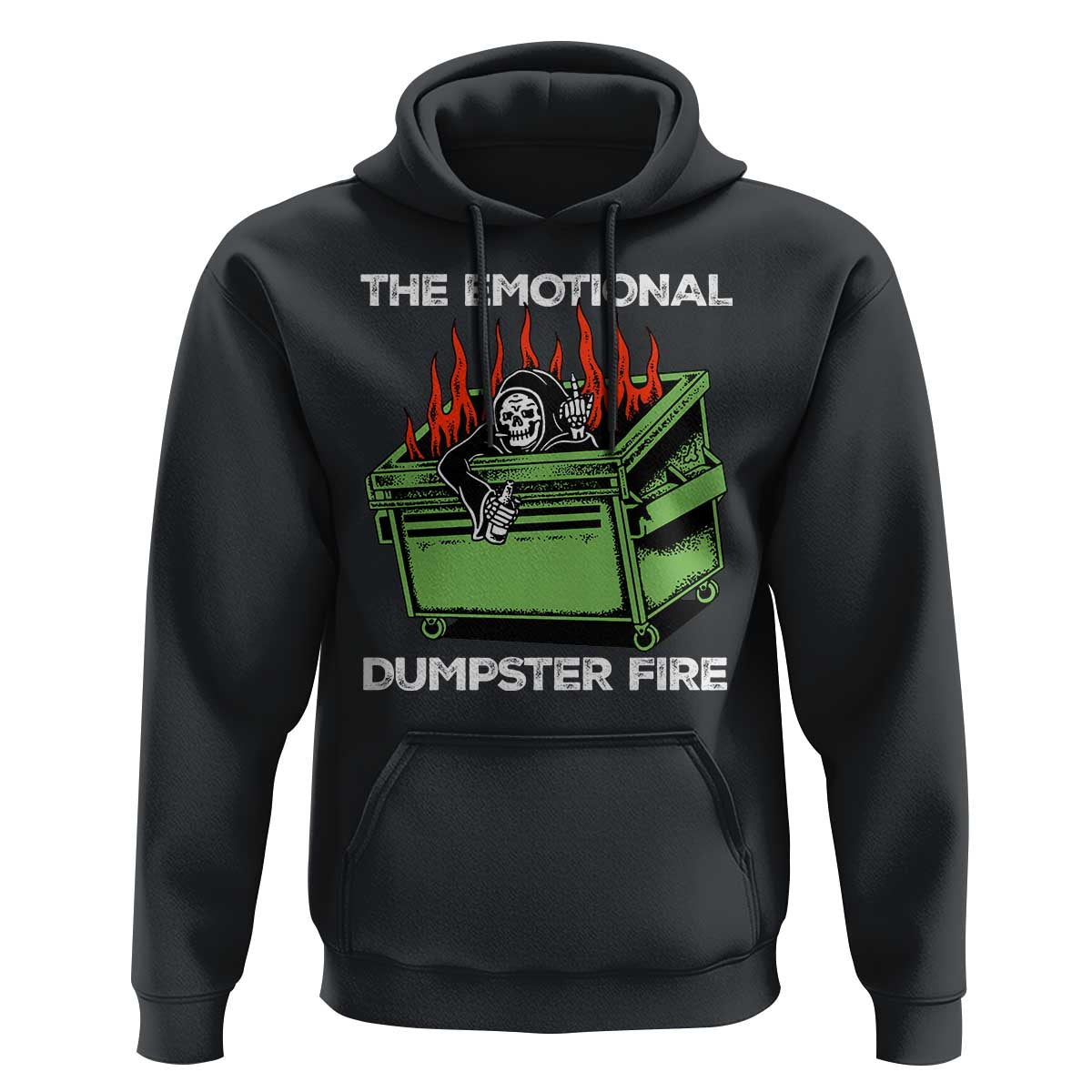 Funny Emotional Dumpster Fire Skeleton Hoodie