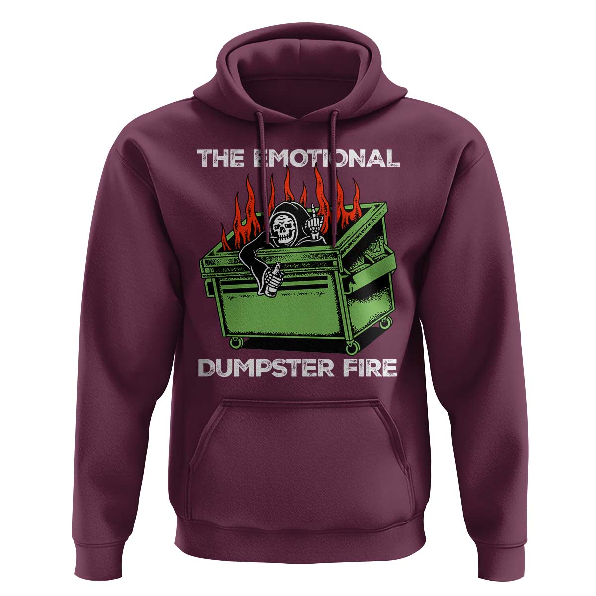Funny Emotional Dumpster Fire Skeleton Hoodie