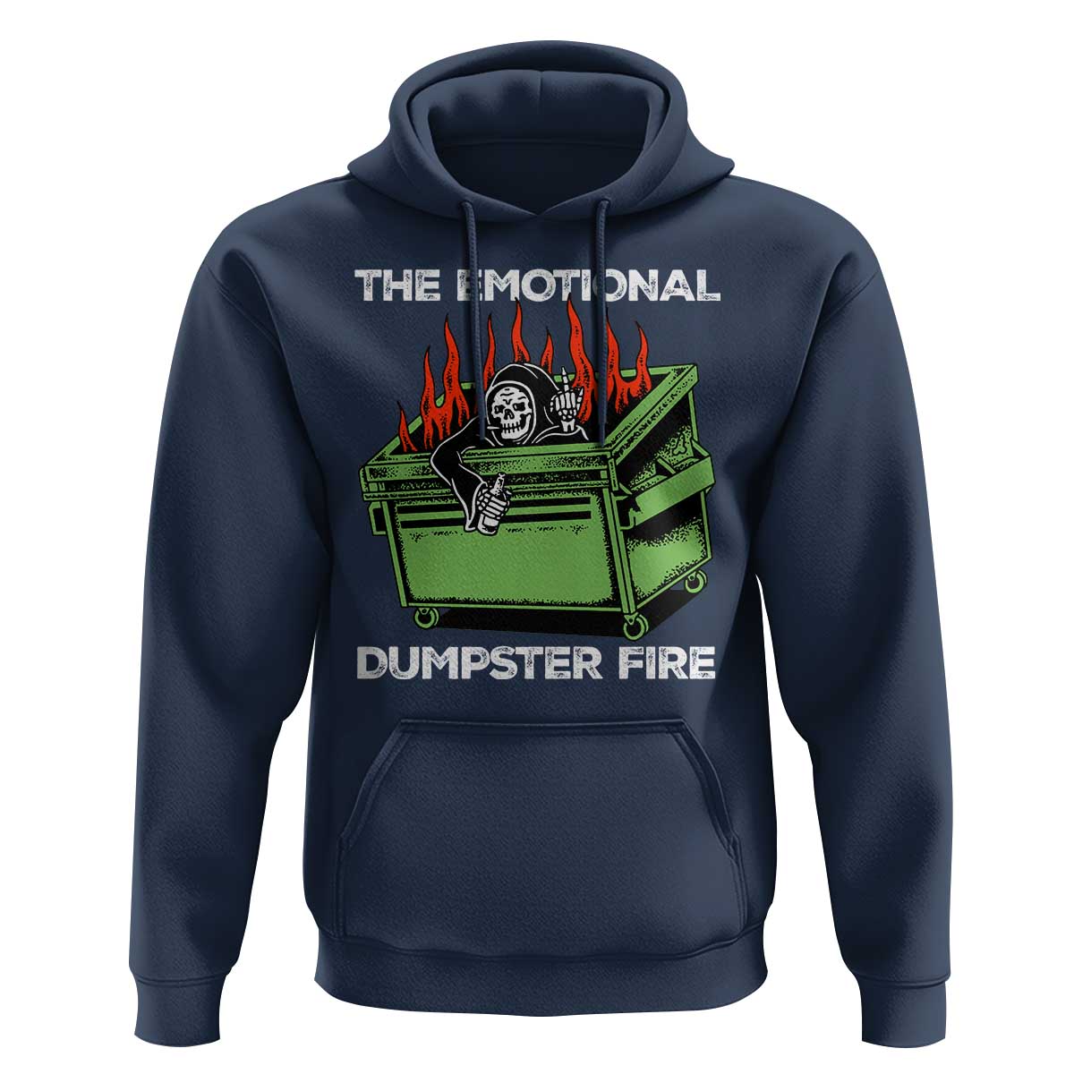 Funny Emotional Dumpster Fire Skeleton Hoodie