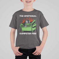 Funny Emotional Dumpster Fire Skeleton T Shirt For Kid - Wonder Print Shop