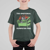Funny Emotional Dumpster Fire Skeleton T Shirt For Kid - Wonder Print Shop