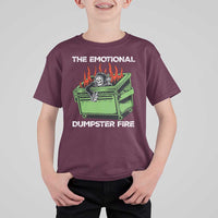Funny Emotional Dumpster Fire Skeleton T Shirt For Kid - Wonder Print Shop