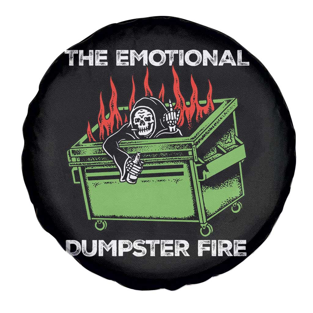 Funny Emotional Dumpster Fire Skeleton Spare Tire Cover