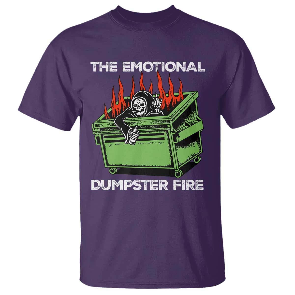 Funny Emotional Dumpster Fire Skeleton T Shirt - Wonder Print Shop