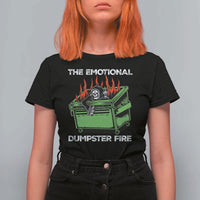 Funny Emotional Dumpster Fire Skeleton T Shirt For Women - Wonder Print Shop