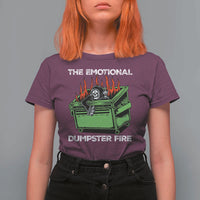 Funny Emotional Dumpster Fire Skeleton T Shirt For Women - Wonder Print Shop