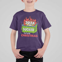 Funny Dumpster Fire Sucked But Yay Christmas 2024 T Shirt For Kid - Wonder Print Shop