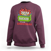 Funny Dumpster Fire Sucked But Yay Christmas 2024 Sweatshirt - Wonder Print Shop