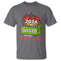 Funny Dumpster Fire Sucked But Yay Christmas 2024 T Shirt - Wonder Print Shop