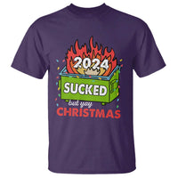 Funny Dumpster Fire Sucked But Yay Christmas 2024 T Shirt - Wonder Print Shop