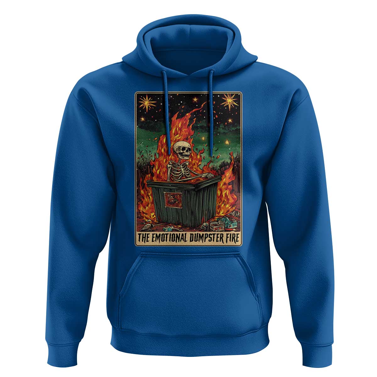 Emotional Dumpster Fire Skeleton Tarot Card Hoodie