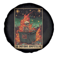 Emotional Dumpster Fire Skeleton Tarot Card Spare Tire Cover