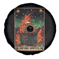Emotional Dumpster Fire Skeleton Tarot Card Spare Tire Cover