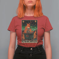Emotional Dumpster Fire Skeleton Tarot Card T Shirt For Women - Wonder Print Shop