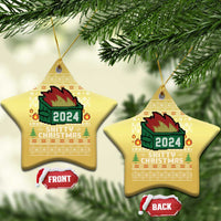Funny Shitty Christmas 2024 Dumpster Fire Christmas Ornament - Wonder Print Shop