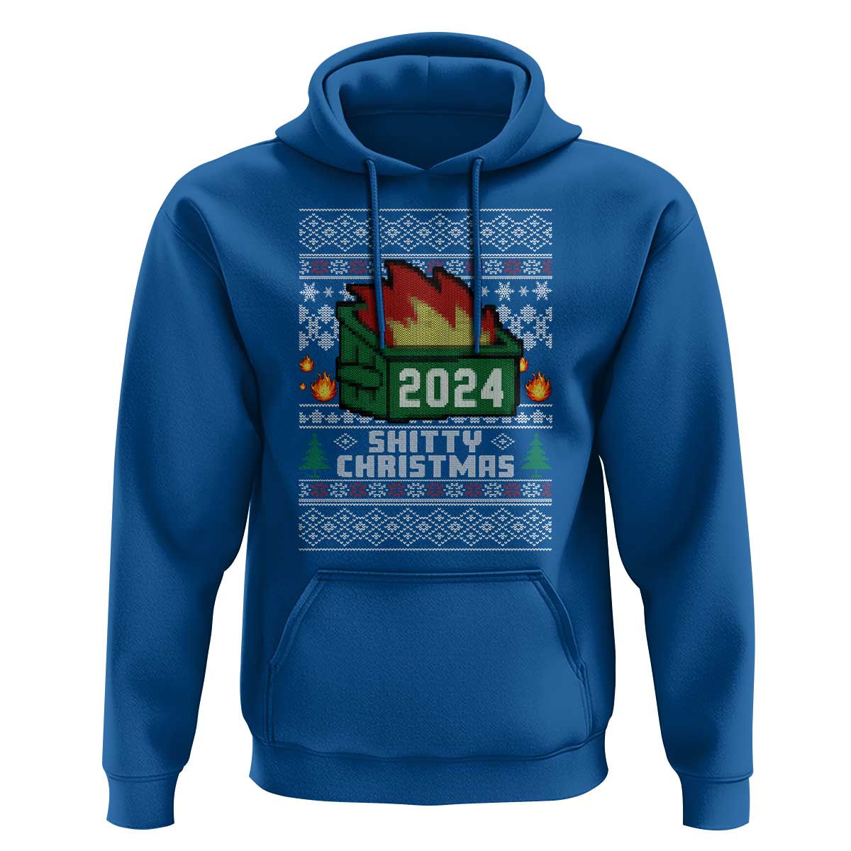 Funny Shitty Christmas 2024 Dumpster Fire Hoodie