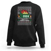 Funny Shitty Christmas 2024 Dumpster Fire Sweatshirt - Wonder Print Shop