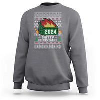 Funny Shitty Christmas 2024 Dumpster Fire Sweatshirt - Wonder Print Shop