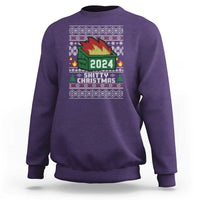 Funny Shitty Christmas 2024 Dumpster Fire Sweatshirt - Wonder Print Shop