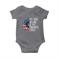 Funny My Son In Law Is My Favorite Child Baby Onesie American Flag Sunflower