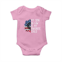 Funny My Son In Law Is My Favorite Child Baby Onesie American Flag Sunflower
