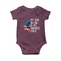 Funny My Son In Law Is My Favorite Child Baby Onesie American Flag Sunflower