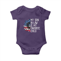 Funny My Son In Law Is My Favorite Child Baby Onesie American Flag Sunflower