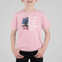 Funny My Son In Law Is My Favorite Child T Shirt For Kid American Flag Sunflower