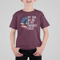 Funny My Son In Law Is My Favorite Child T Shirt For Kid American Flag Sunflower