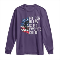 Funny My Son In Law Is My Favorite Child Long Sleeve Shirt American Flag Sunflower