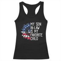 Funny My Son In Law Is My Favorite Child Racerback Tank Top American Flag Sunflower