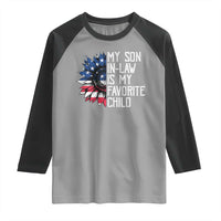 Funny My Son In Law Is My Favorite Child Raglan Shirt American Flag Sunflower
